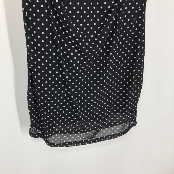 Le Chateau Black white Polka Dot short sleeve ruched NWT Dress Size XL - Picture 11 of 16